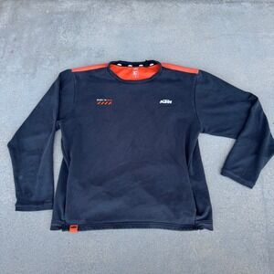 KTM Ready to Race Mens XL Sweatshirt Grey Orange Logo Long Sleeve Pockets